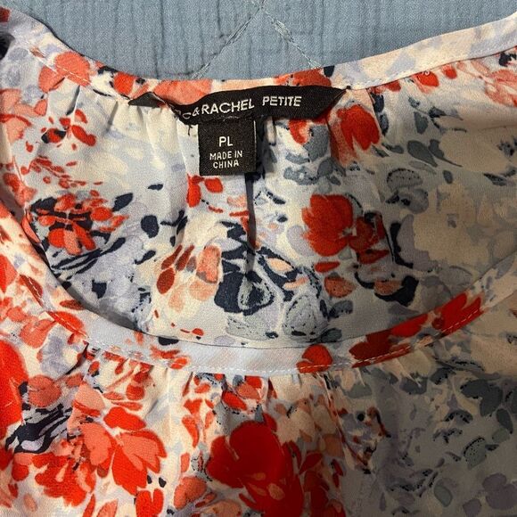Zac & Rachel Floral Blouse – Petite Large PL Long Sleeve Top - Picture 6 of 7